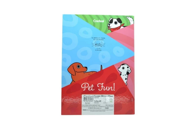 CADERNO UNIVERSITARIO COSTURADO CD 80F PET FUN CREDEAL 282465