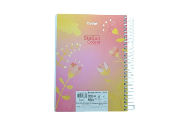CADERNO UNIVERSITARIO 20 MATERIAS CD STATION COLORS CREDEAL  273715