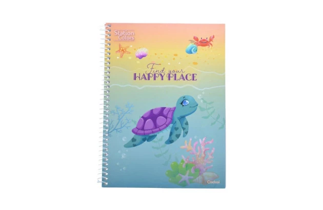 CADERNO CAPA DURA STATION COLORS 1 MATERIA CREDEAL