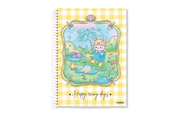 CADERNO ESPIRAL CAPA DURA 12 MATERIAS 192 FOLHAS TINY TAILS CREDEAL