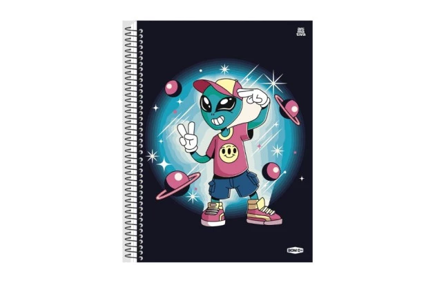 CADERNO CAPA DURA 10 MATERIAS 160 FOLHAS BOM D+ MASCULINO ANIMATIVA