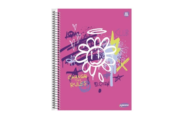 CADERNO CAPA DURA 1 MATERIAS 96 FOLHAS KBOM FEMININO ANIMATIVA