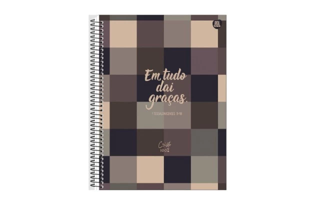 CADERNO CAPA DURA 10 MATERIAS 160 FOLHAS CRISTO ANIMATIVA