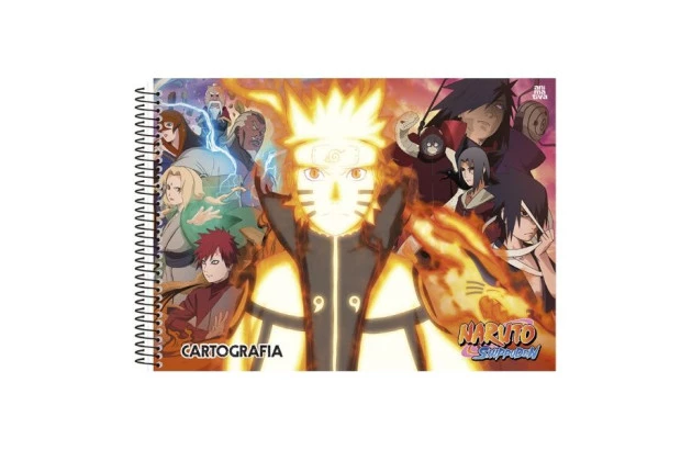 CADERNO DE DESENHO CAPA DURA 60 FOLHAS NARUTO ANIMATIVA
