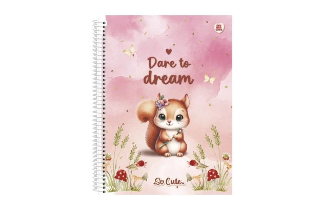 CADERNO CAPA DURA 1 MATERIAS 80 FOLHAS SO CUTE ANIMATIVA