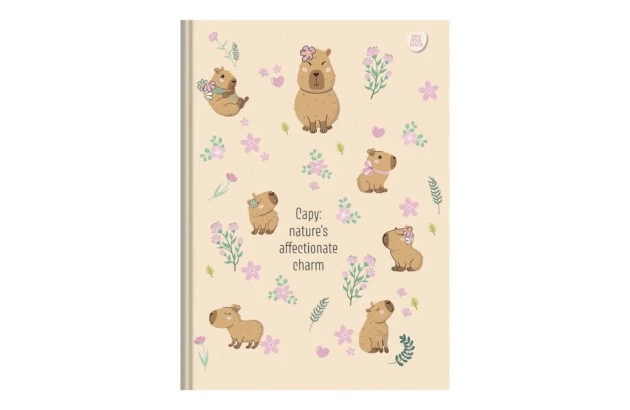 CADERNO COSTURADO CAPA DURA 80 FOLHAS CAPYCUTIES ANIMATIVA