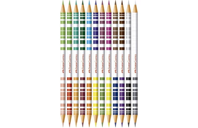 LAPIS DE COR BICOLOR 24 CORES +2 LAPIS FABER