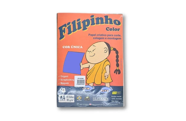BLOCO PAPEL FILIPINHO COLOR AZUL A4 85G 45 FOLHAS - FILIPERSON 1045