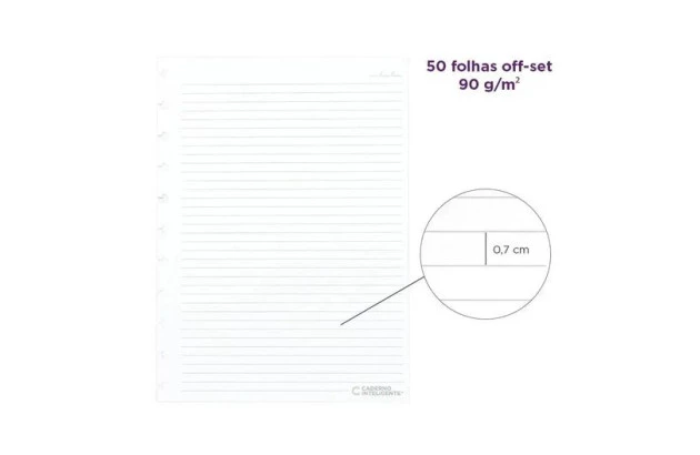 REFIL CADERNO INTELIGENTE PAUTADO GRANDE 90G 50 FOLHAS CIRA4003 - ORIGINAL CADERNO INTELIGENTE