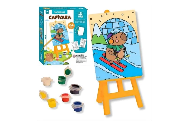 KIT DE PINTURA CAPIVARA COM 4 TELAS ACIMA DE 4 ANOS NIG BRINQUEDOS