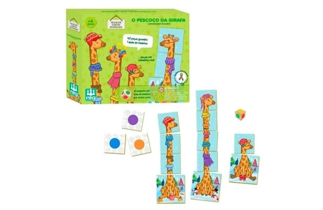 JOGO EDUCATIVO O PESCOCO DA GIRAFA  IDADE + 4 ANOS | NIG BRINQUEDOS