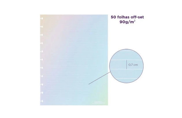 REFIL INTELIGENTE RAINBOW PAUTADO A5 120G 50 FOLHAS CIRA2022