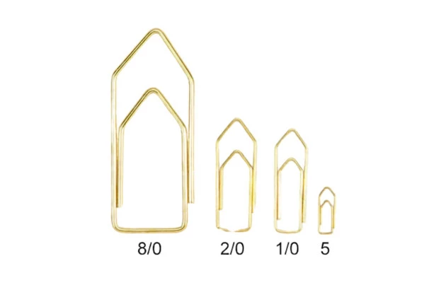 CLIPES 5 AÇO LATONADO DOURADO PARA PAPEL - CAIXA COM 100 UNIDADES  | ACC