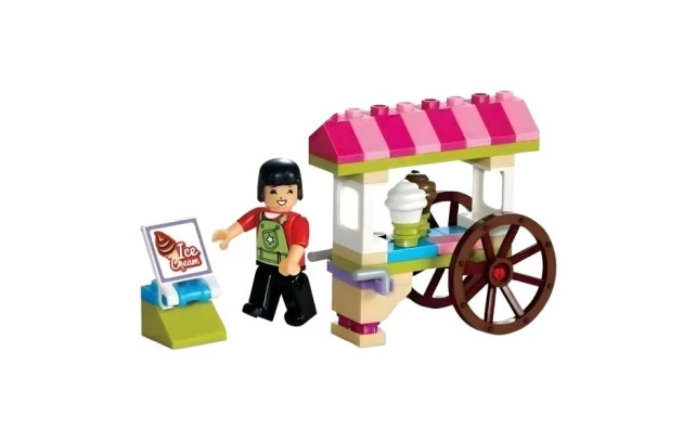 BRINQUEDO BLOCOS DE MONTAR MUNDO ENCANTADO SORVETE EXPRESSO 53 PEÇAS XALINGO