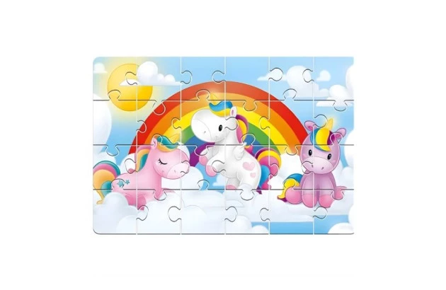 QUEBRA CABEÇA UNICORNIO BABY 24 PEÇAS + 4 ANOS PAIS E FILHOS