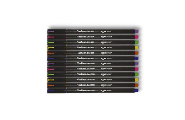 ESTOJO CANETA ESFEROGRÁFICA 12 CORES FINELINER 0.5 CARBON LINE JOCAR OFFICE - 10244