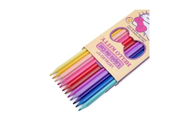 LÁPIS DE COR 12 CORES TRIANGULAR HELLO KITTY LEO&LEO - 10255