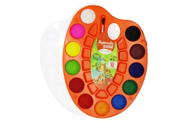 AQUARELA GODE 12 CORES ESTOJO LEO&LEO - 72302