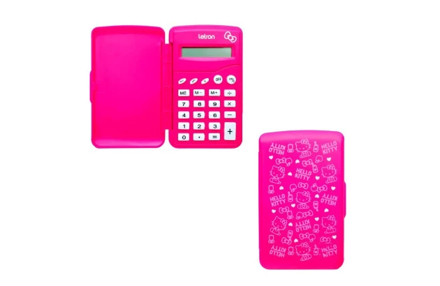 CALCULADORA 8 DÍGITOS HELLO KITTY ENERGIA SOLAR LETRON 99344