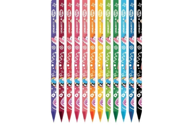 LÁPIS DE COR 12 CORES FINI DE MADEIRA FORMATO TRIANGULAR| LEONORA 10581