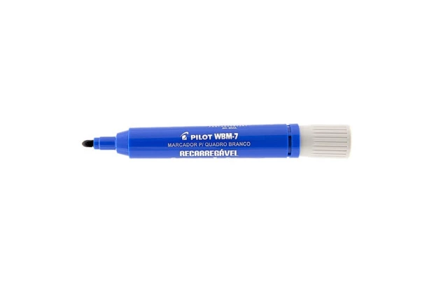 MARCADOR PARA QUADRO BRANCO RECARREGÁVEL WBM-7 AZUL PILOT | PONTA REDONDA 4.0 MM