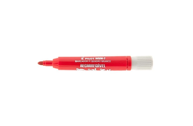 MARCADOR PARA QUADRO BRANCO RECARREGÁVEL WBM-7 VERMELHO PILOT | PONTA REDONDA 4.0 MM