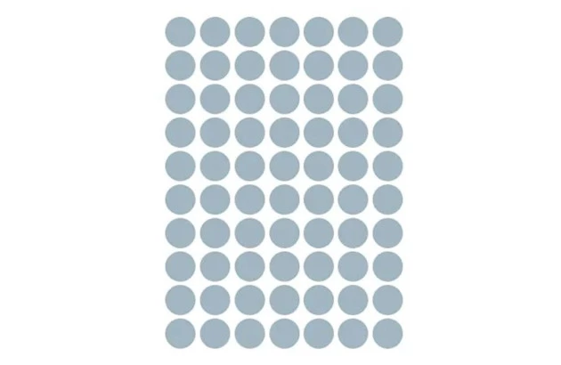 ETIQUETA ADESIVA MULTIUSO REDONDA N° 13MM PRATA - 6 FOLHAS 420 ETIQUETAS | COLACRIL 6021PT