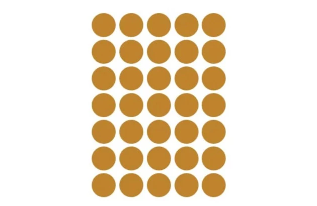 ETIQUETA ADESIVA MULTIUSO REDONDA N° 19 MM OURO - 6 FOLHAS 210 ETIQUETAS | COLACRIL 6001OU