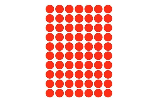 ETIQUETA ADESIVA MULTIUSO REDONDA N° 13MM VERMELHA - 6 FOLHAS 420 ETIQUETAS | COLACRIL 6021VM