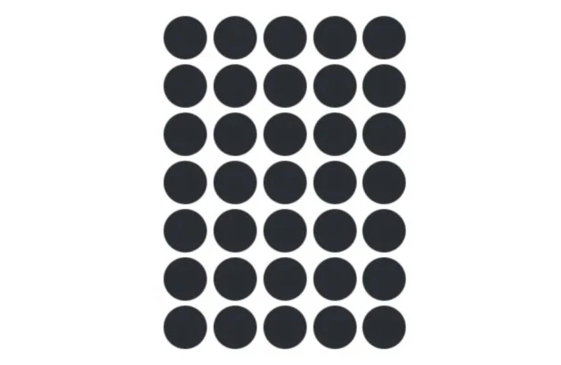 ETIQUETA ADESIVA MULTIUSO REDONDA N° 19 MM PRETA - 6 FOLHAS 210 ETIQUETAS | COLACRIL 6001PR