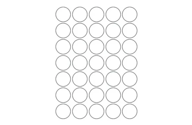 ETIQUETA ADESIVA MULTIUSO REDONDA N° 19 MM TRANSPARENTE - 6 FOLHAS 210 ETIQUETAS | COLACRIL 6001TR