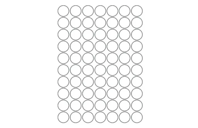 ETIQUETA ADESIVA MULTIUSO REDONDA N° 13MM TRANSPARENTE - 6 FOLHAS 420 ETIQUETAS | COLACRIL 6021TR