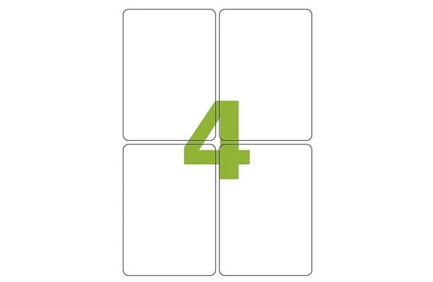 ETIQUETA ADESIVA A4 4 98X139 MM 25 FOLHAS BRANCA - IMPRESSORA INJET OU LASER  | COLACRIL CA4289