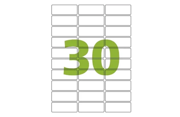 ETIQUETA ADESIVA CARTA 30 25,4X66,7 MM 25 FOLHAS BRANCA - IMPRESSORA INJET OU LASER | COLACRIL CC280
