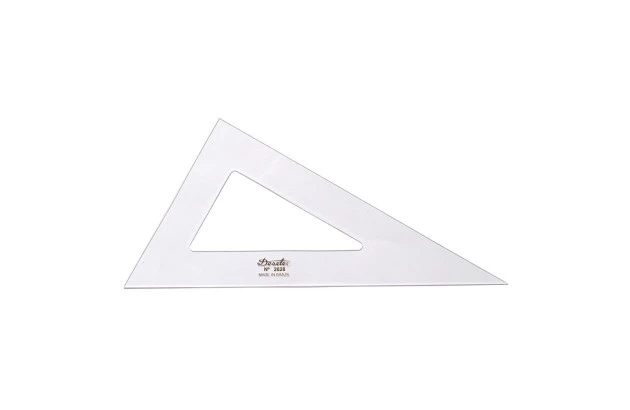 ESQUADRO ACRÍLICO 30° 60° 90° 28CM SEM ESCALA MODELO 2628 - TRIDENT