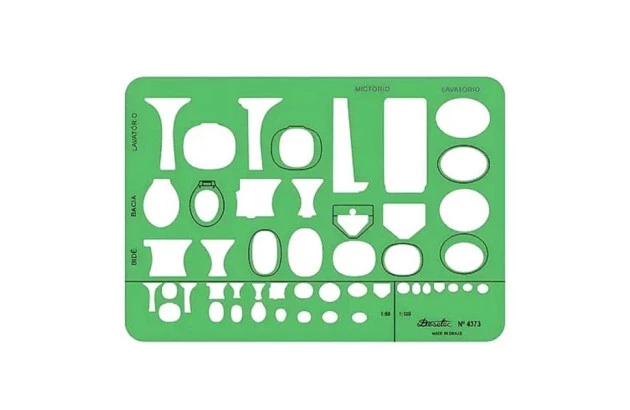 GABARITO ARQUITETURA SANITÁRIOS ESCALAS 1:20, 1:50 E 1:100  | TRIDENT MOD. 4373