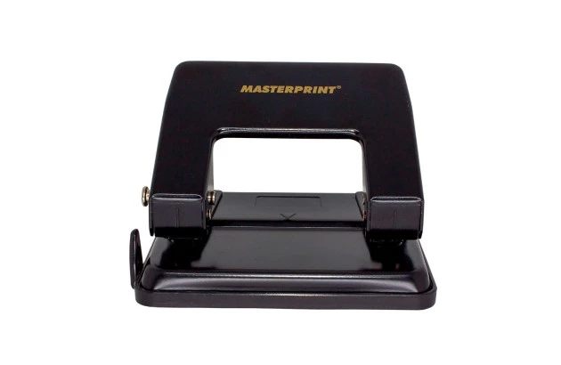 PERFURADOR DE PAPEL 2 FUROS 20 FOLHAS METAL PRETO | MASTERPRINT MP 801