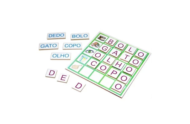 BRINQUEDO EDUCATIVO LOTO LEITURA 130 PEÇAS MDF CARLU