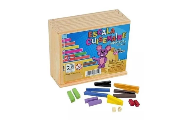 BRINQUEDO ESCALA CUISENAIRE INDIVIDUAL  68 BARRAS MADEIRA 30.59 JOTT PLAY