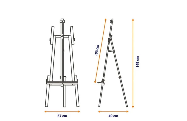 CAVALETE DE PINTURA COMPACTO EM MADEIRA 1,49CM ALTURA | STALO 8215