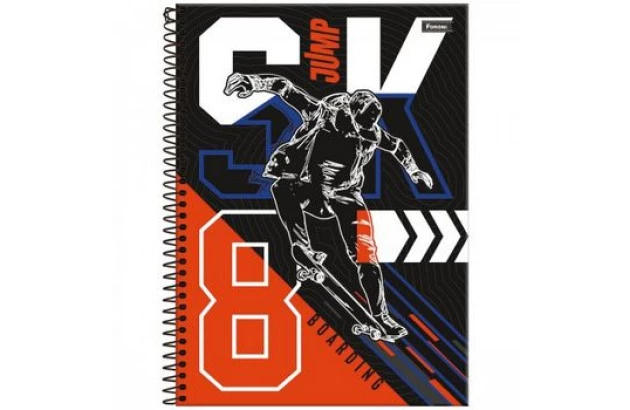 CADERNO CAPA DURA 20 MATERIAS JUMP 400 FOLHAS FORONI