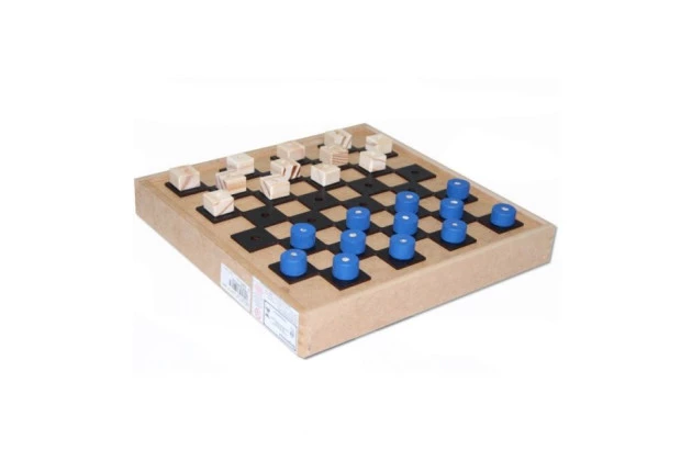 JOGO DE DAMAS ADAPTADO BRAILLE +24 PEÇAS MDF 4 ANOS 1772 CARLU
