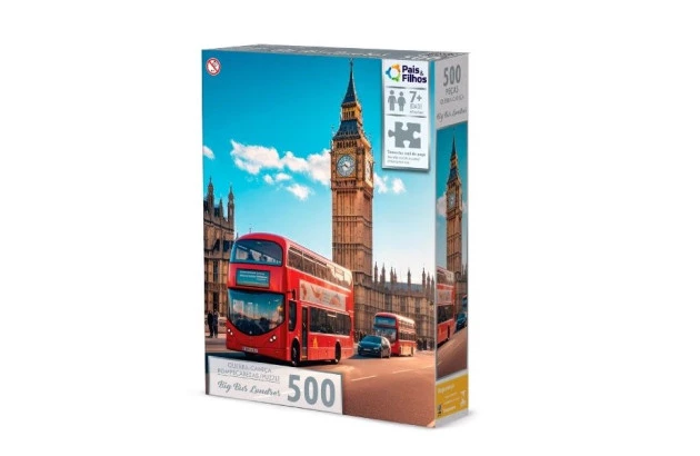 QUEBRA CABEÇA BIG BUS LONDRES 500 PEÇAS + 7 ANOS PAIS E FILHOS