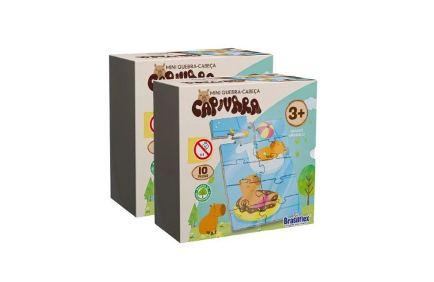 MINI QUEBRA CABEÇA CAPIVARA 10 PEÇAS + 3 ANOS BRASILFLEX