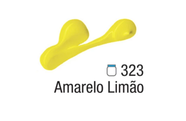 TINTA ACRÍLICA PARA TELA ACRYLIC COLORS 20ML AMARELO LIMÃO 323 – UNIDADE | ACRILEX 13123