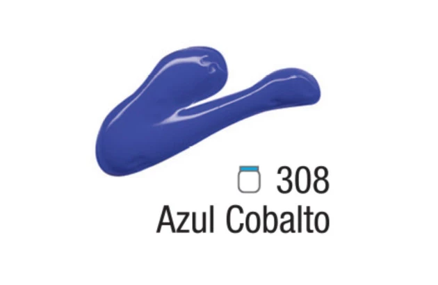 TINTA ACRÍLICA PARA TELA ACRYLIC COLORS 20ML AZUL COBALTO 308 - UNIDADE | ACRILEX 13123