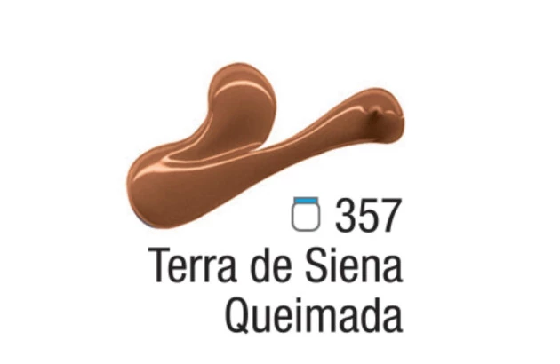 TINTA ACRÍLICA PARA TELA ACRYLIC COLORS 20ML TERRA DE SIENA QUEIMADA 357 - UNIDADE | ACRILEX 13123