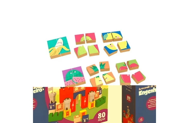 BRINQUEDO EDUCATIVO BLOCOS PEDAGOGICOS FRUTINHAS + 2 ANOS 32 PEÇAS XALINGO