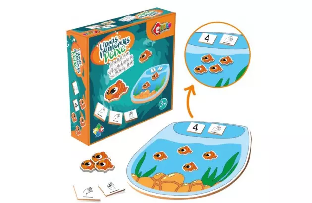 JOGO LIBRAS NUMERAIS PEIXES + 3 ANOS INCLUSIVO 3199 CARLU