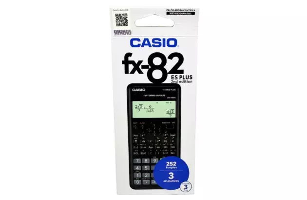 CALCULADORA CIENTÍFICA CASIO 252 FUNÇÕES 3 APLICATIVOS FX-82ES PLUS | 3 ANOS DE GARANTIA
